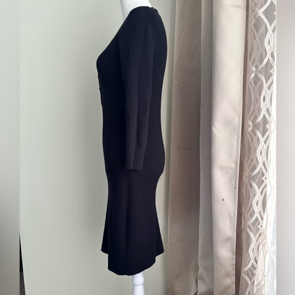 Moda International Classic Black Long Sleeve Knit Dress, size M - Picture 3 of 7